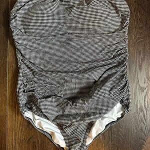 J. Crew Gingham Bandeau Swimsuit